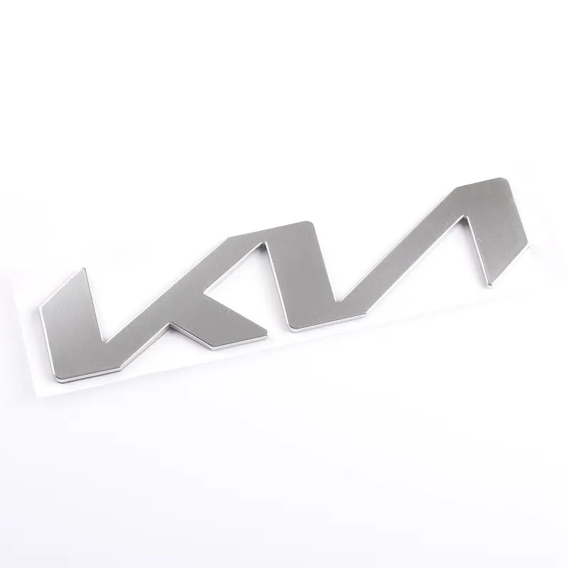 Емблема-напис Kia NEW GRAY 170x40 мм металева на скотчі (заводська) - фото 2