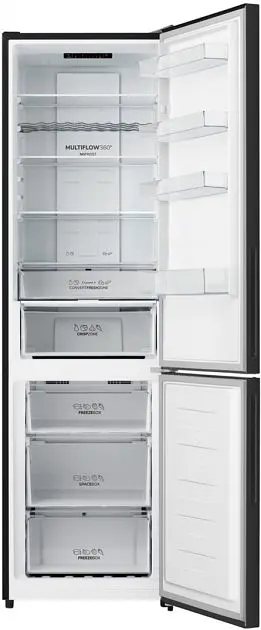 Холодильник Gorenje NRK620EABG4 з нижньою морозильною камерою 2 двері 243 л 110 л A++ NoFrost Plus дисплей Fresh zone чорне скло (NRK620EABG4) - фото 2