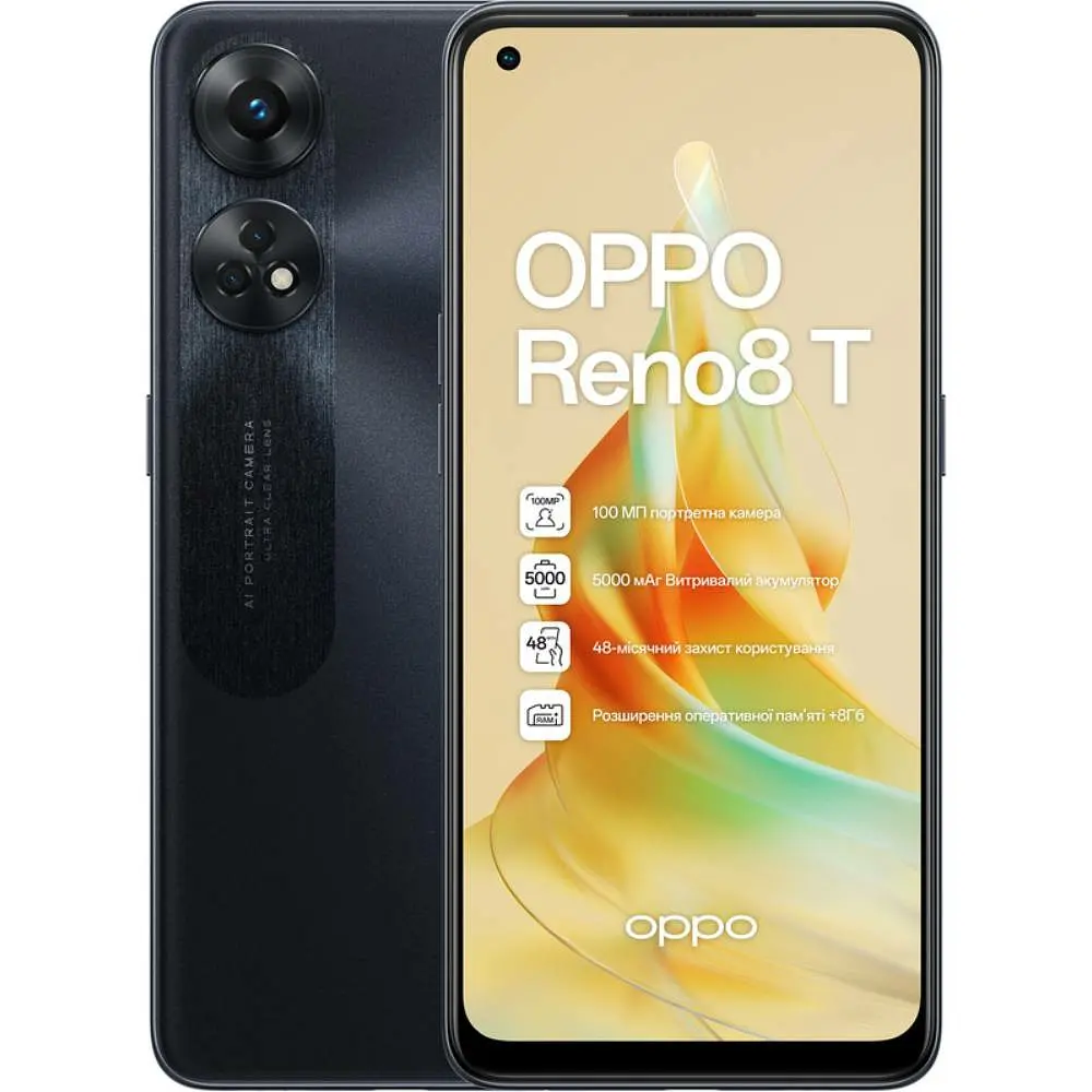 Смартфон OPPO Reno 8T 8/128GB Midnight Black (Global)
