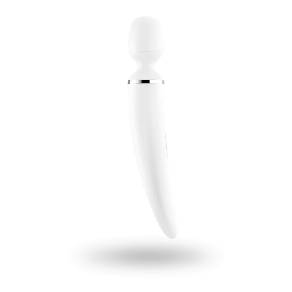 Вібромасажер Satisfyer Wand-er Woman (White/Chrome), водонепроникний, потужний, розмір XXL - фото 3