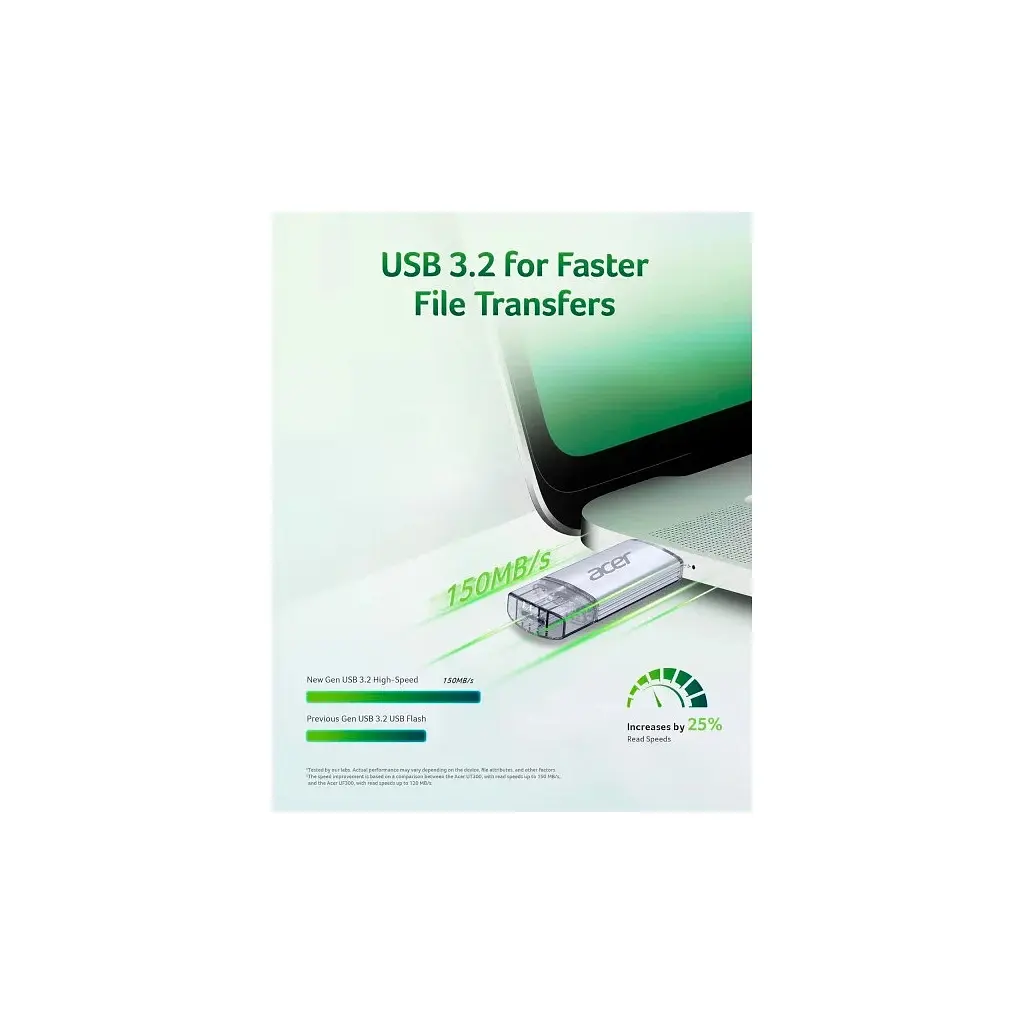 USB флеш накопичувач Acer 64GB UT300 USB-A/Type-C 3.2 Silver (BL.9BWWA.589) - фото 4