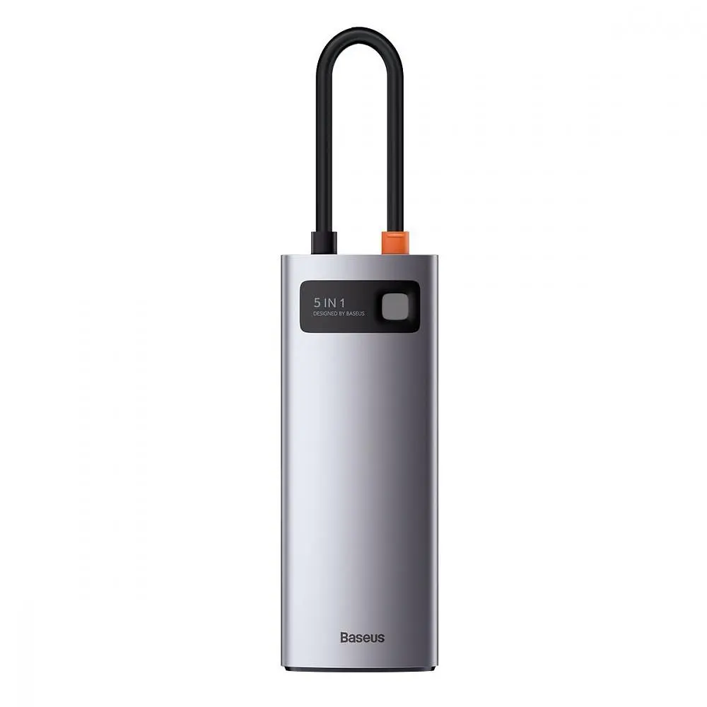 USB-Хаб Baseus USB-C Metal Gleam Series 5in1 Gray (CAHUB-CX0G) - фото 7
