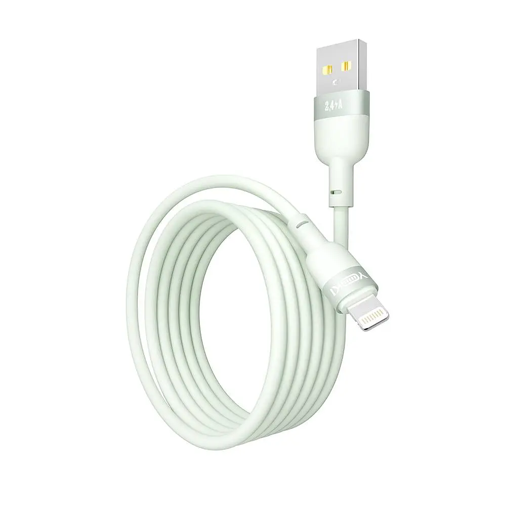 Кабель для заряджання та обміну даними USB Yoki YK-SI50 SILICONE Series USB/Lightning 12W 2.4A/5V 1.2 м Зелений - фото 5