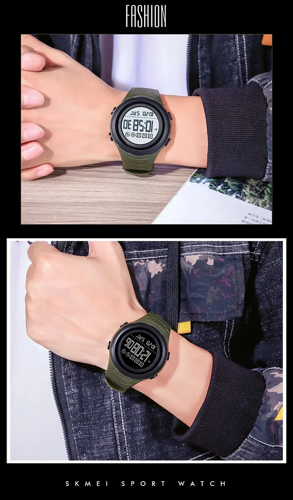 Наручний годинник чоловічий Skmei 1674 Army Green Black, 1674AGBK (18458) - фото 4