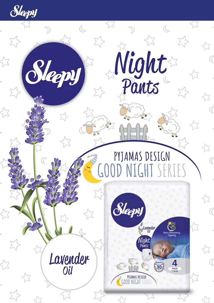 Підгузки-трусики дитячі Sleepy Night maxi 4 (7-16 кг) 30 шт. нічні - фото 2