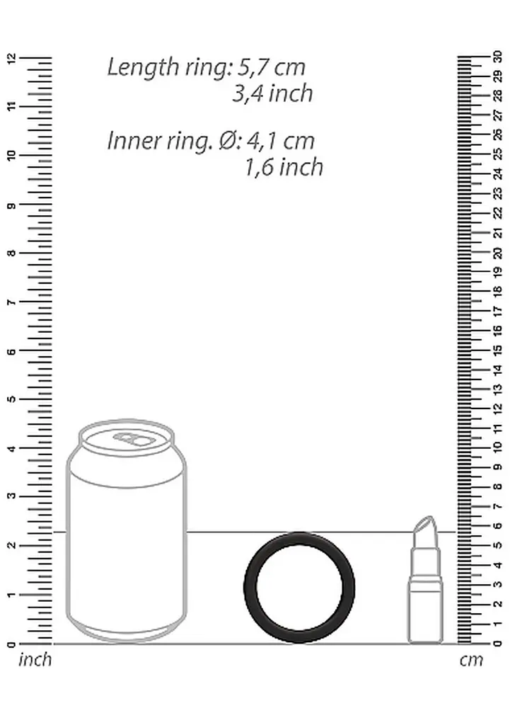 Набір ерекційних кілець ShotsToys Round Cock Ring Set, 3 шт (чорний) - фото 3