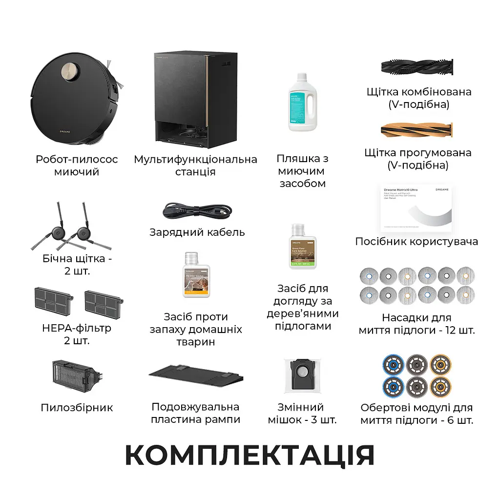 Робот-пылесос моющий Dreame Bot Matrix10 Ultra Black - фото 15
