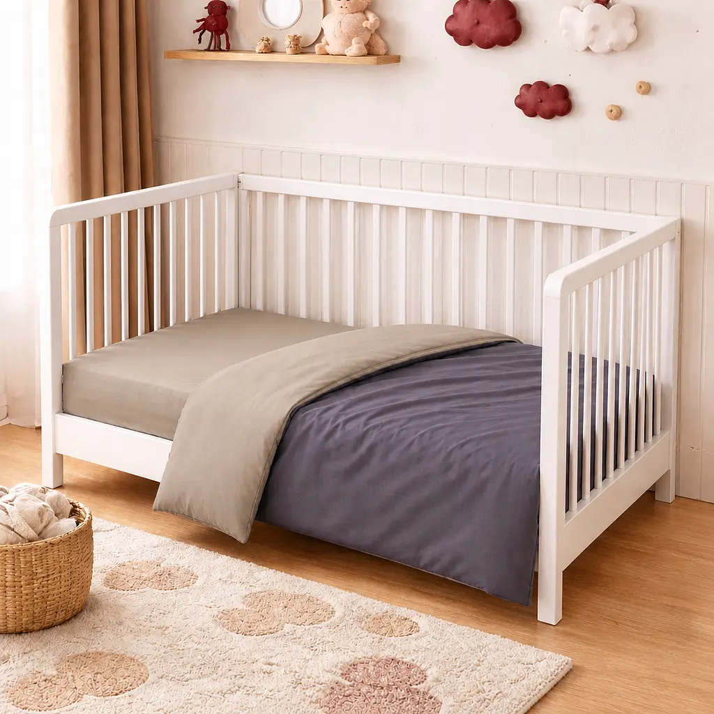 Дитяча постільна білизна MIRSON BABY фланель Cappuchino/Ash grey 110х160см (2200012799918) - фото 8