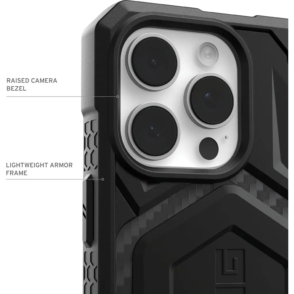 Протиударний чохол UAG Monarch Pro MagSafe (Original) для iPhone 16 Pro (6.3") Carbon Fiber 114456114242 - фото 12