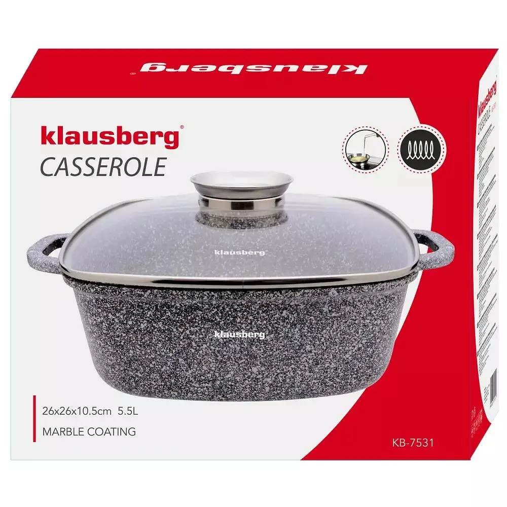 Каструля з мармуровим покриттям Klausberg KB-7531 26 см 5.5л - фото 5