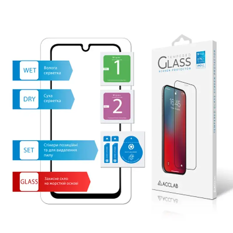 Скло захисне ACCLAB Full Glue Samsung A16 Black (1283126598821) - фото 7