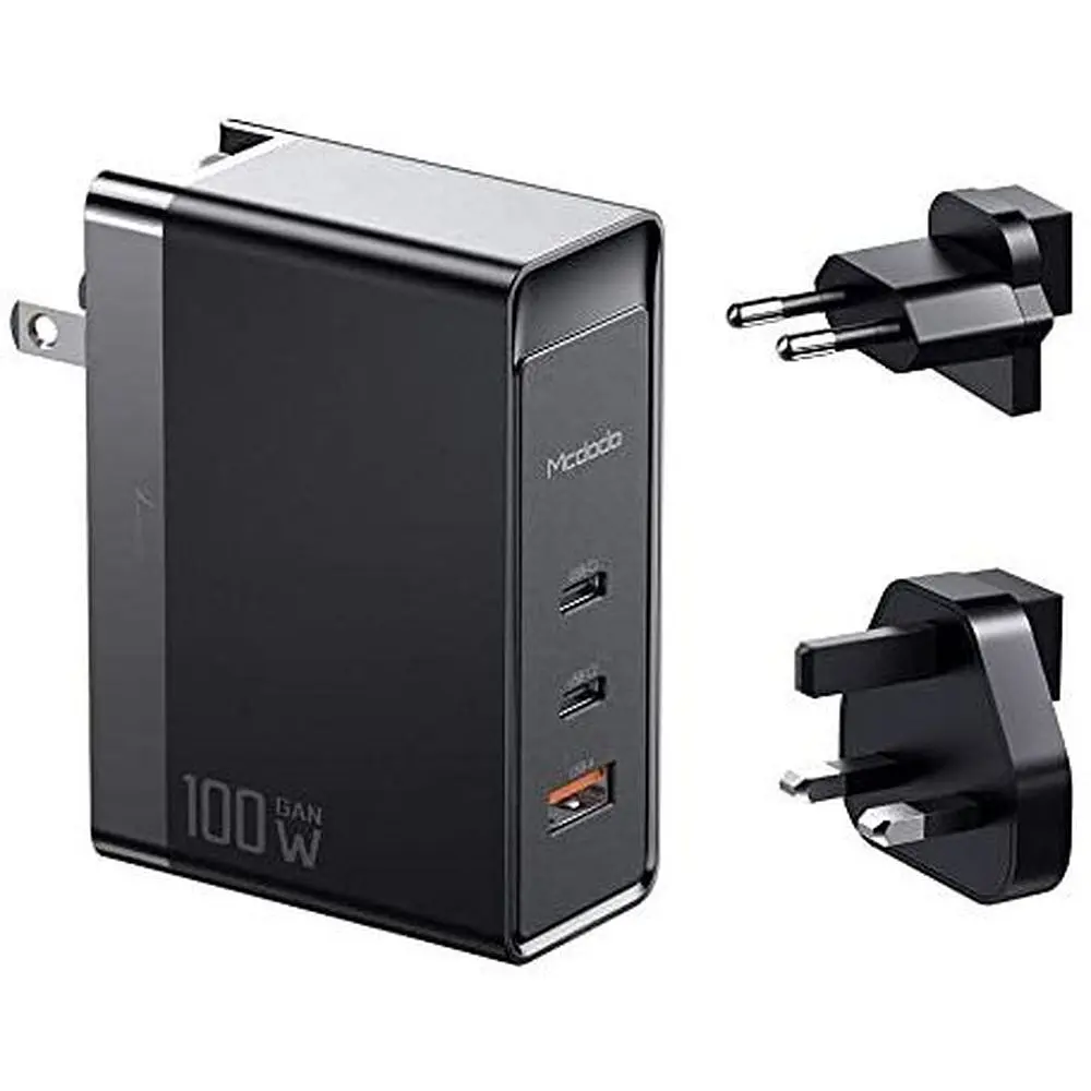 Швидкий зарядний пристрій Mcdodo USB-C QC PD 3.0 портативний 3-портовий  100 Вт чорний (CH-8101) - фото 2
