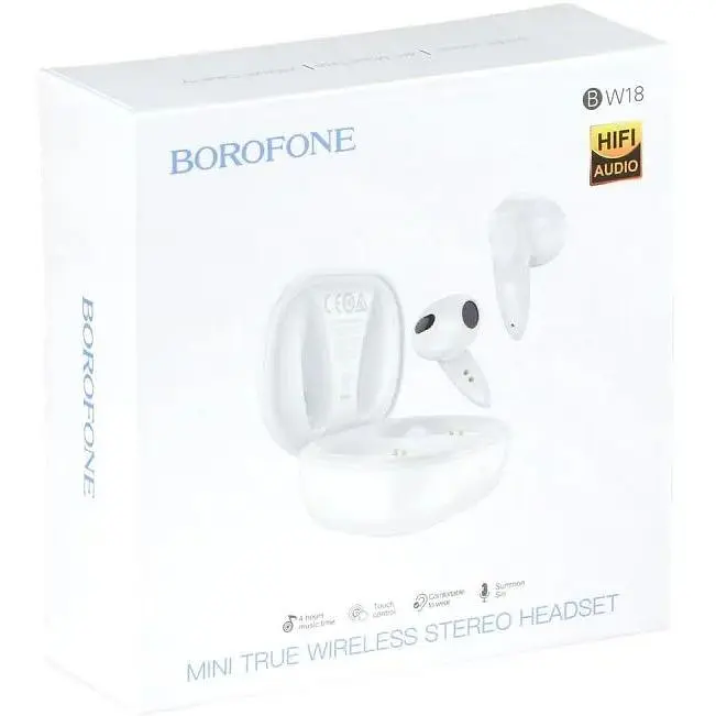 Бездротові навушники Borofone BW18 Bluetooth V5.3 30/250mAh 4h LED індикатор White - фото 2