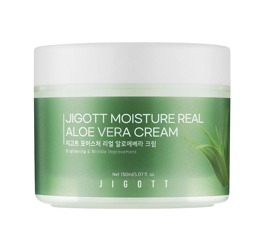 Зволожуючий крем для обличчя Aлoe Moisture Real Aloe Vera Cream Jigott 150 мл