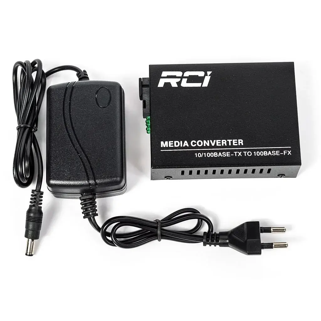Медіаконвертер RCI 100M, 20km, SC, RJ45, Tx 1310nm, standart size metal case (RCI902W-FE-20-T) - фото 4