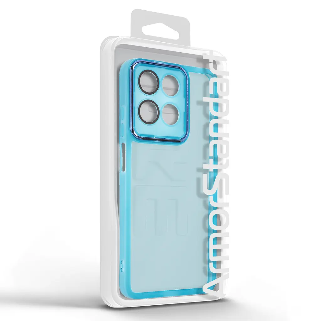 Защитный чехол для Motorola G15/G15 Power/G17 Power 4G/G17 4G, Shade, синий, TPU+PC, матовый, защита всего корпуса, панель-накладка, противоударный, с большими бортами, амортизирует удары при падениях, ArmorStandart (ARM91311) - фото 3