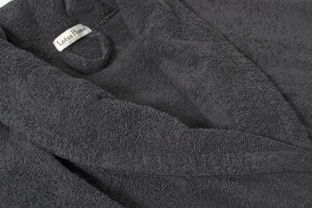Халат махровый unisex Lotus Home - Basic New Line антрацит L - фото 4