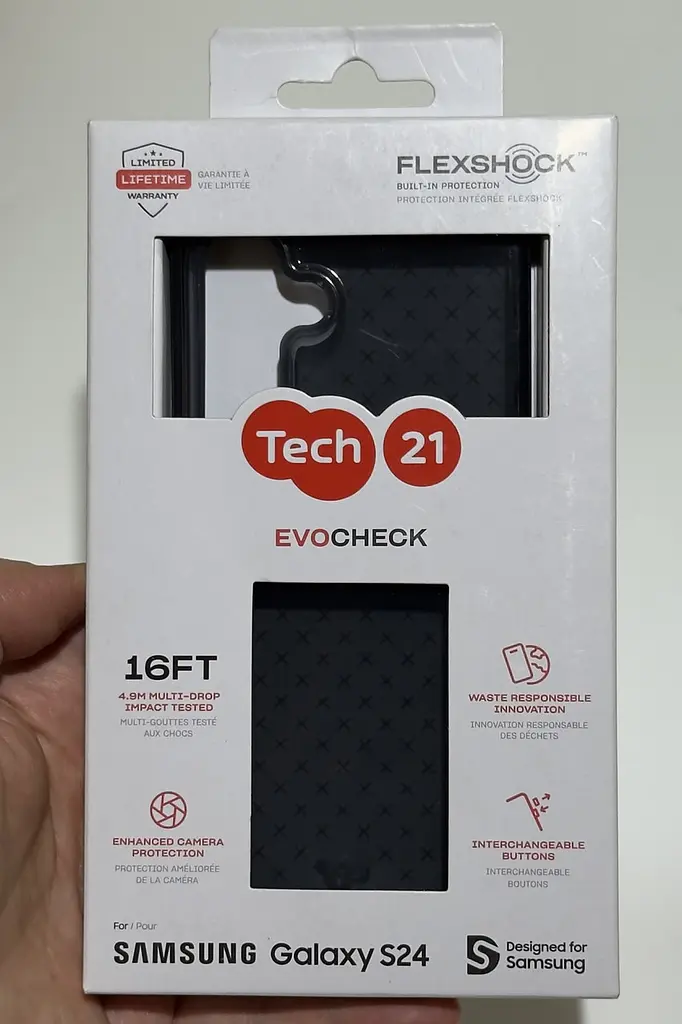 Оригінальний протиударний чохол для Samsung Galaxy S24/S25 Tech21 Evo Check Black силіконовий (S921/S931) - фото 9