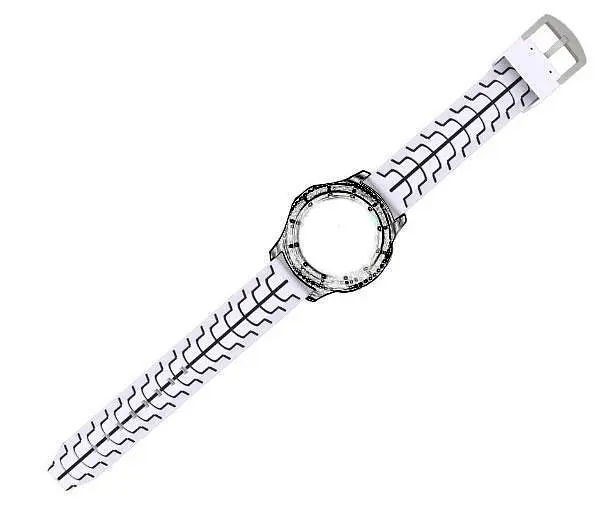 Силиконовый ремешок Primo Splint для часов Samsung Galaxy Watch 46 мм SM-R800 White Black - фото 2