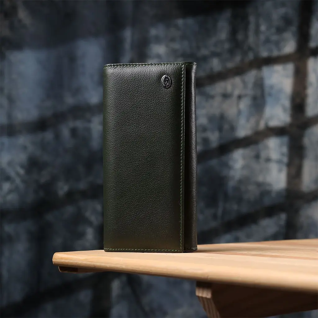 Класичний гаманець для жінок на магніті ST Leather 22744 зелений - фото 8
