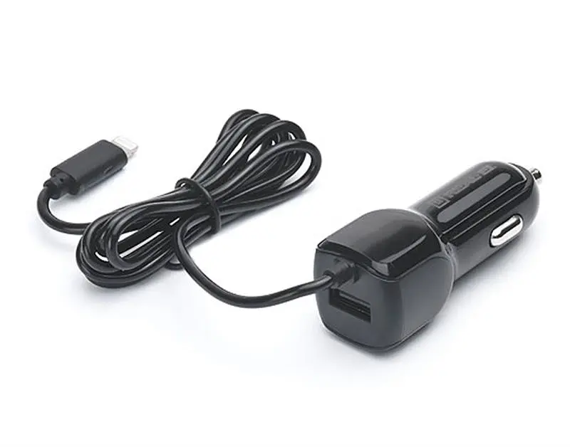 Автомобільний зарядний пристрій REAL-EL CA-17 (2USB, 2.1A) Black + кабель Lightning - фото 2