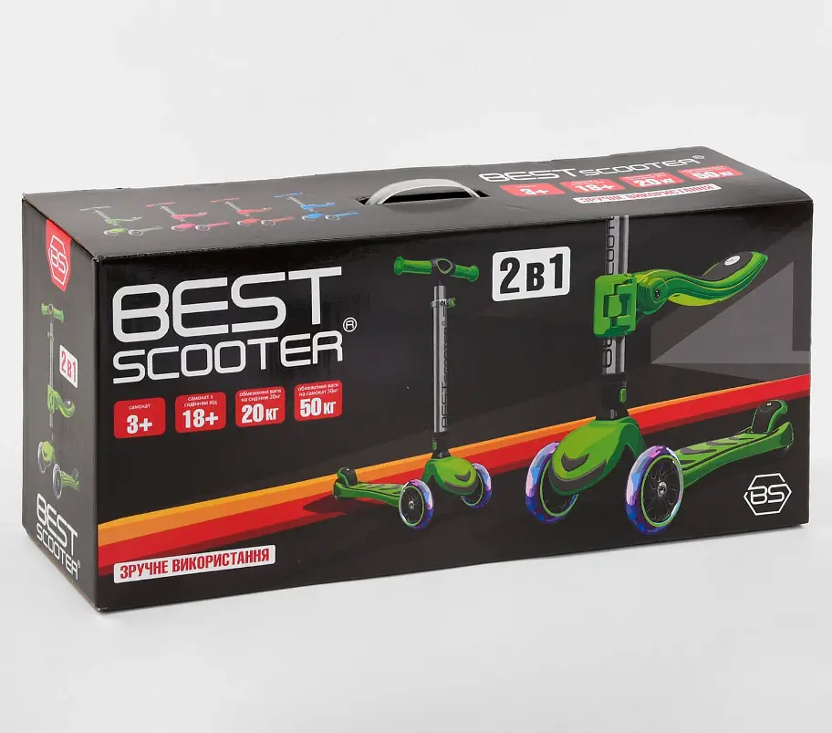 Самокат Best Scooter 61х17х29 см Червоний 000231448 - фото 2
