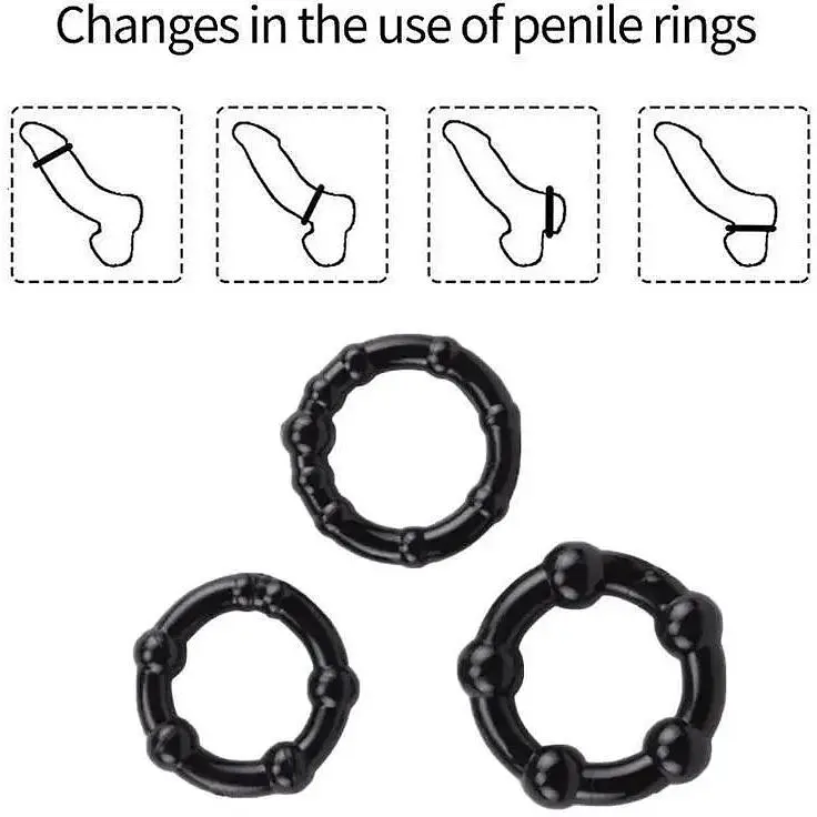 Кільце ерекційне Stay Hard Wo-sex ring набір кілець 3 шт - фото 3