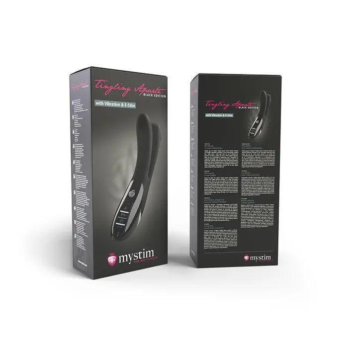 Вібратор подвійний з електростимуляцією Mystim Tingling Aparte eStim Black, міостімулятор - фото 8