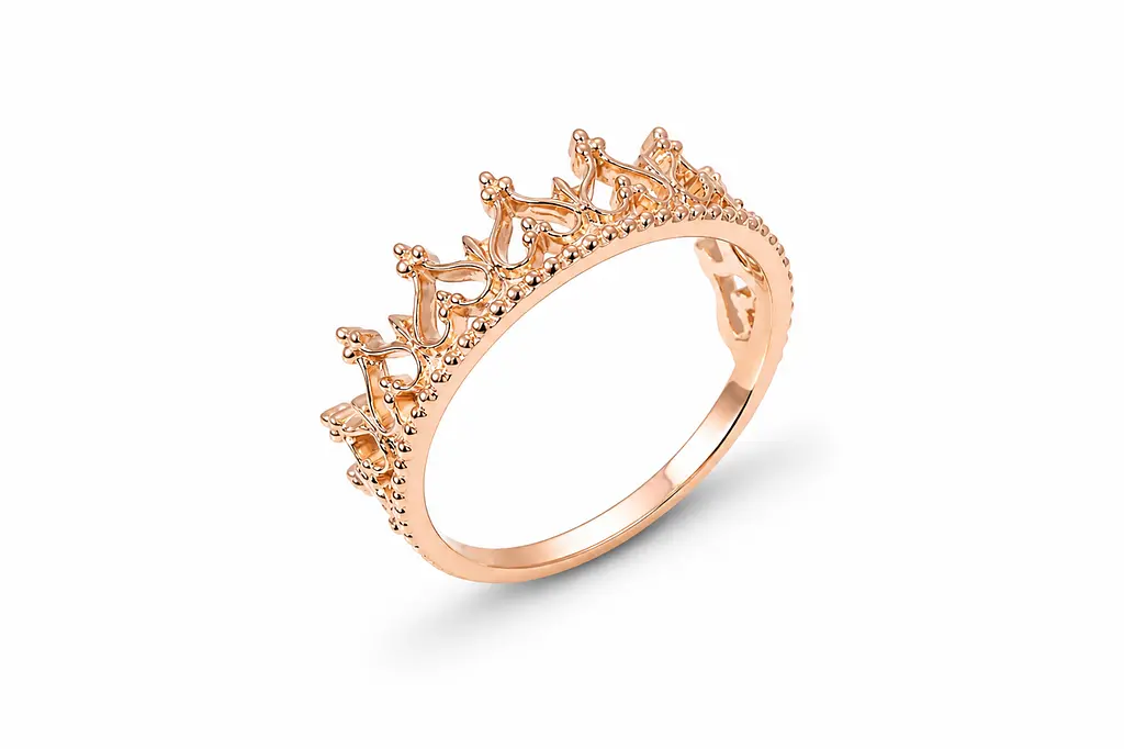 Каблучка «Корона» з червоного золота К-0705 15 - фото 4