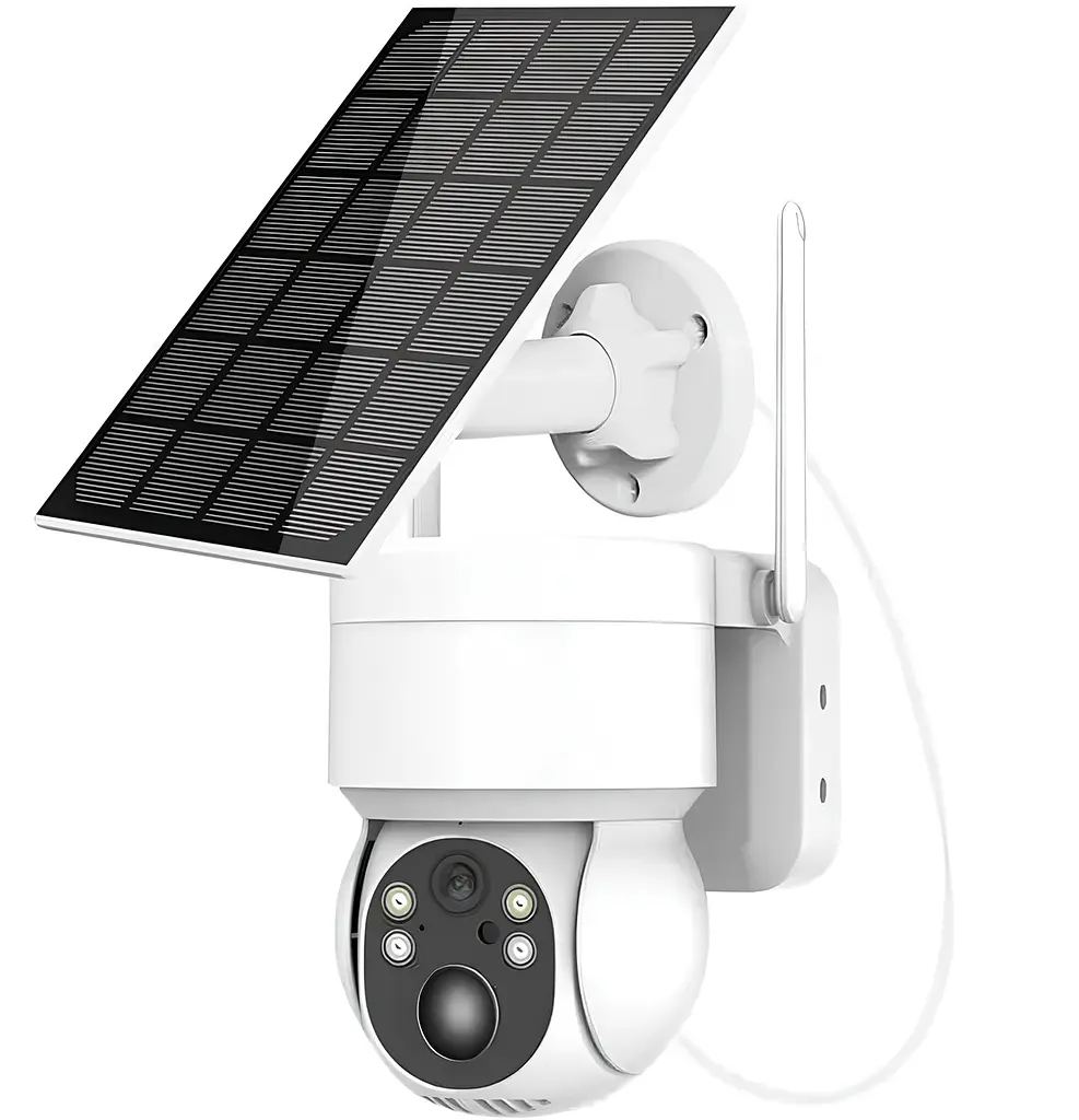 IP автономна вулична бездротова WiFi поворотна камера зовнішнього спостереження 4G від сім-карти 6Мп із сонячною панеллю та віддаленим доступом iCSee UKC TQ1-GK4-6MP