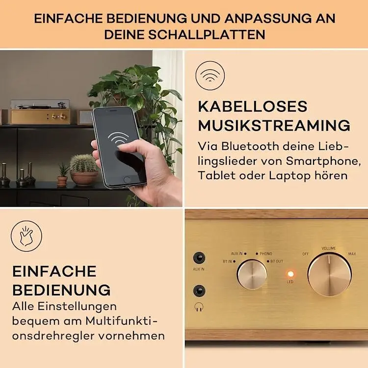 Стереосистема проигрыватель винила Auna Berklee TT Play (10040460) - фото 5