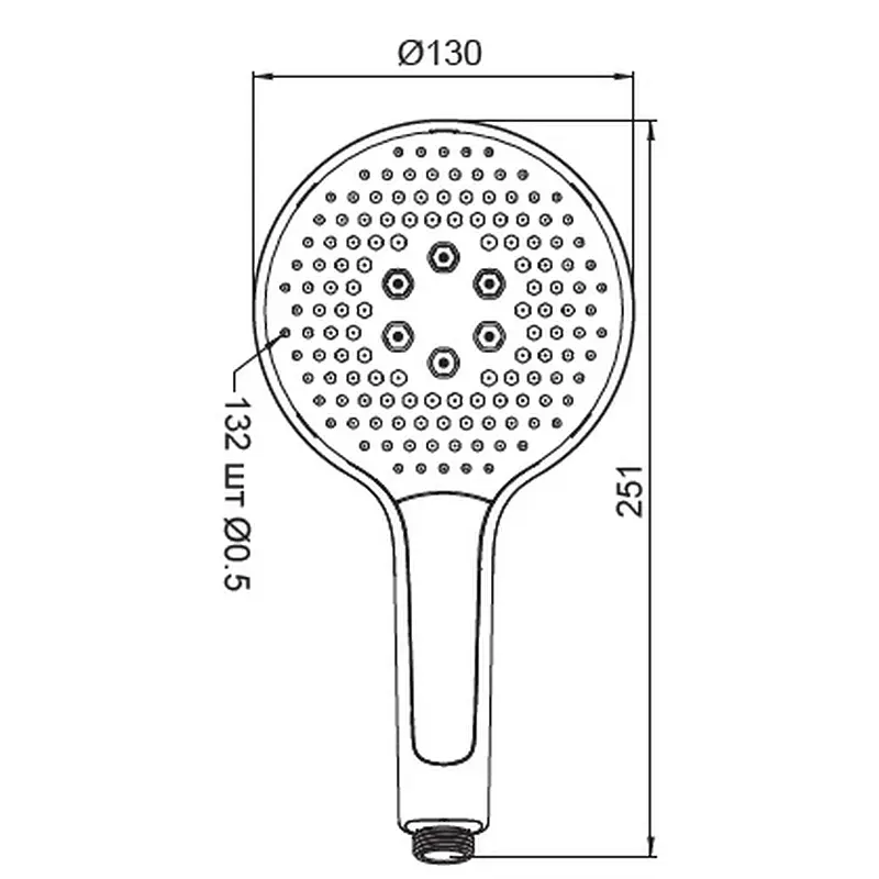 Ручний душ Koer 3 режими KP-0401-05 KR4981, Чорний матовий - фото 2