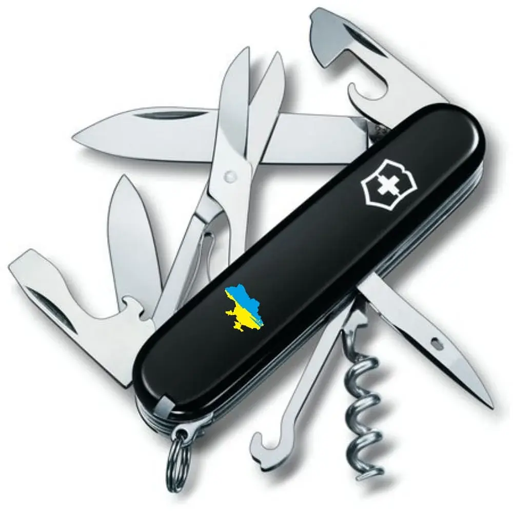 Ніж Victorinox Climber Ukraine Black "Карта України Жовто-Блакитна" (1.3703.3_T1166u) - фото 2