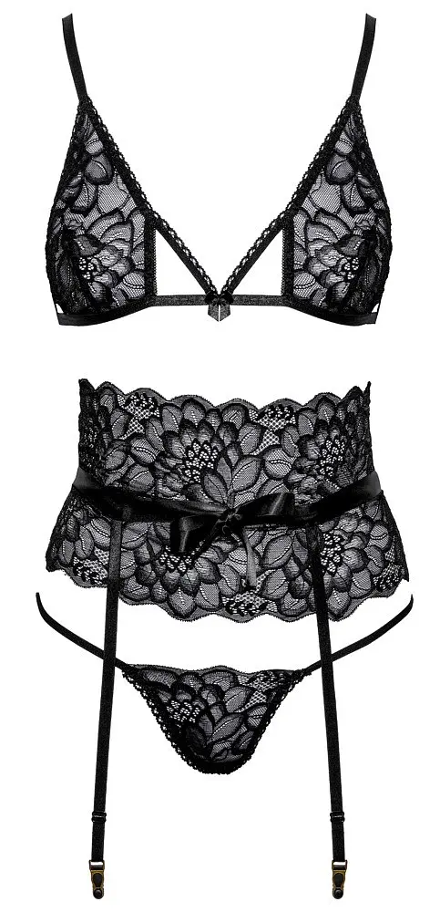 Комплект Kissable Suspender Set L/XL черный - фото 3