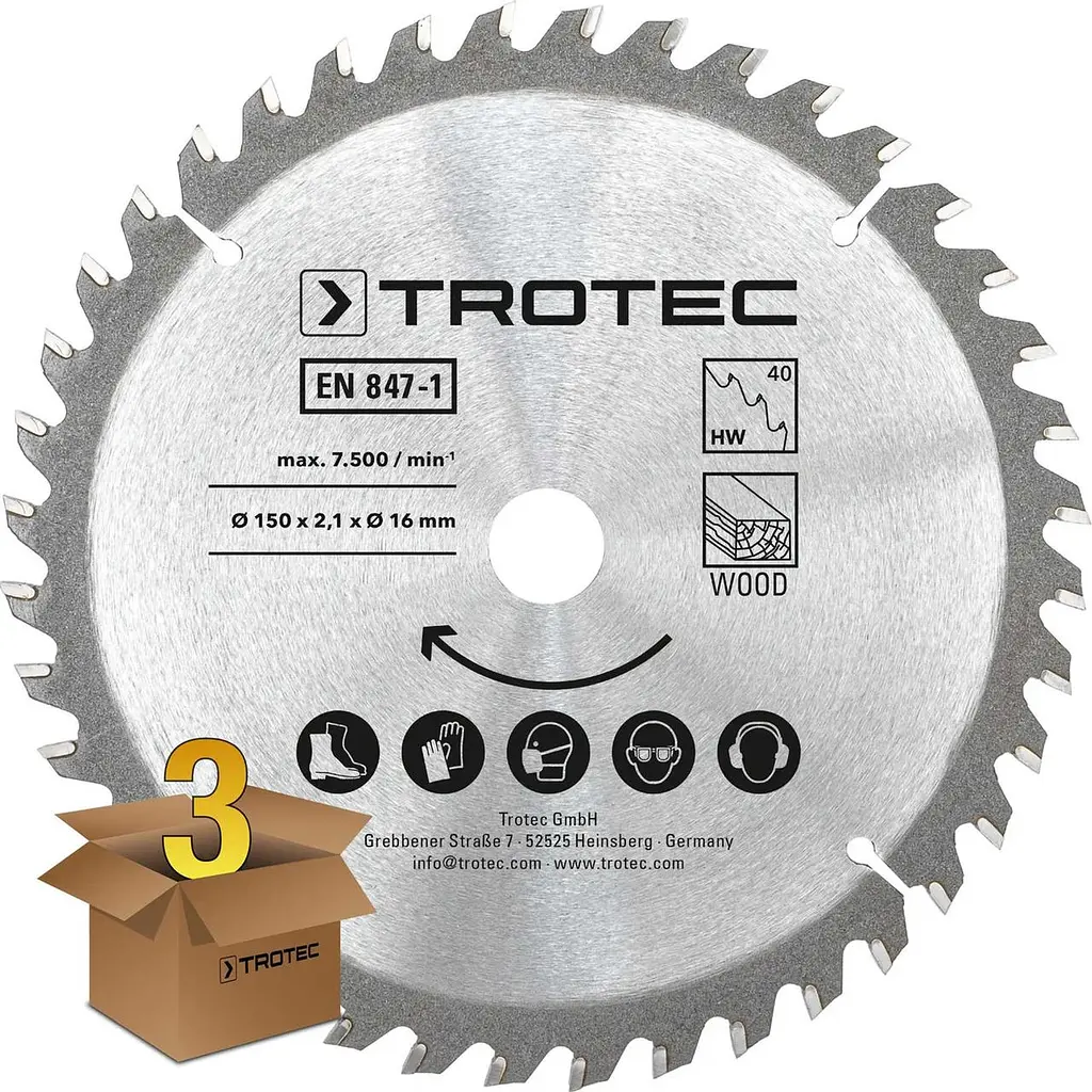 Диск пиляльний Trotec HW40 Wood 3 шт 150х16х2,1 - фото 2