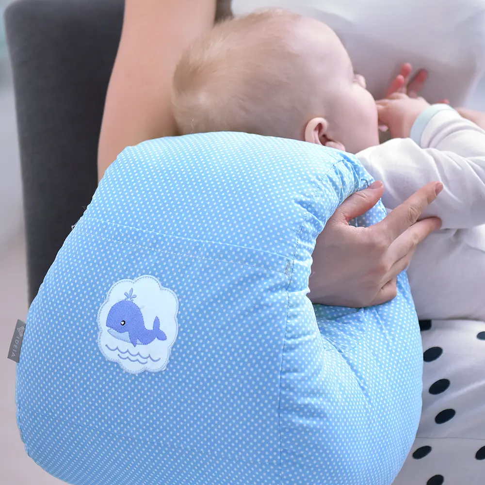 Подушка для годування Papaella Mini Горошок, 28х30 см, блакитний (8-31999) - фото 11