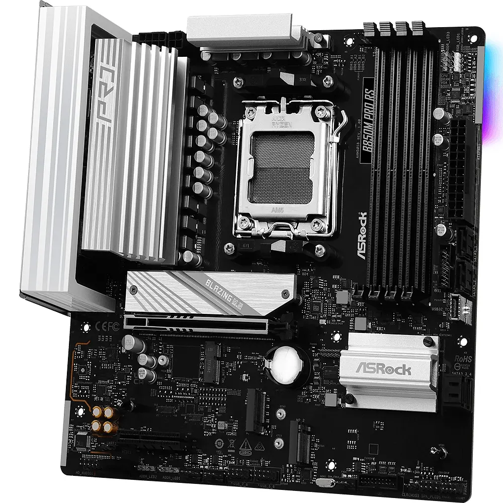 ASRock B850M Pro RS (AM5/B850, 4*DDR5, PCIex16, HDMI/DP, 4xSATAІІІ,3xM.2, 2.5GLan, mATX) - фото 4