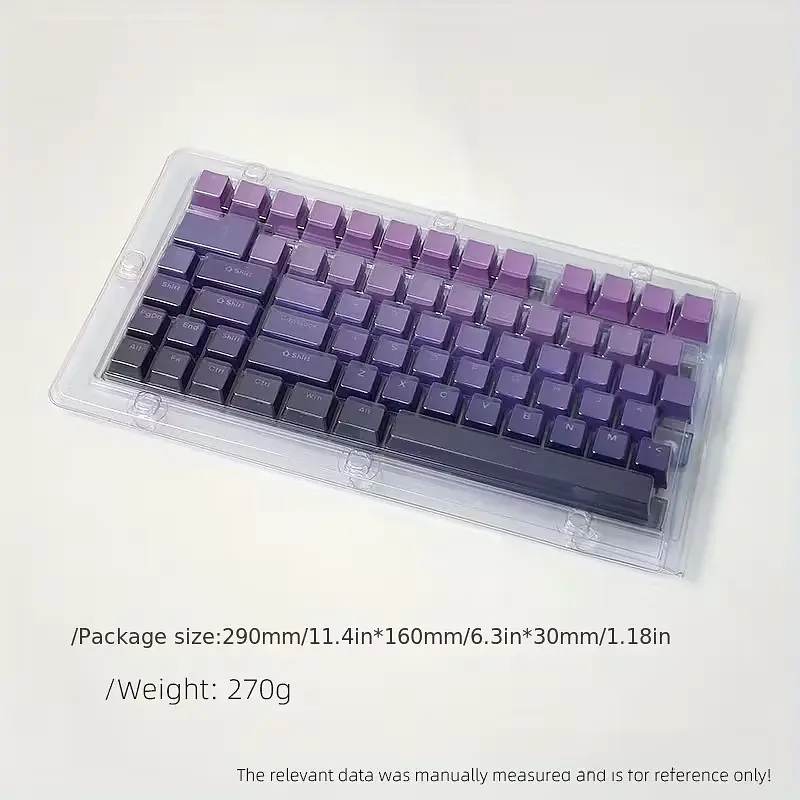 Набір кейкапів PBT Purple Gradient (130+) / фіолетовий OEM-комплект для ANSI / ISO клавіатур, Фіолетовий - фото 6