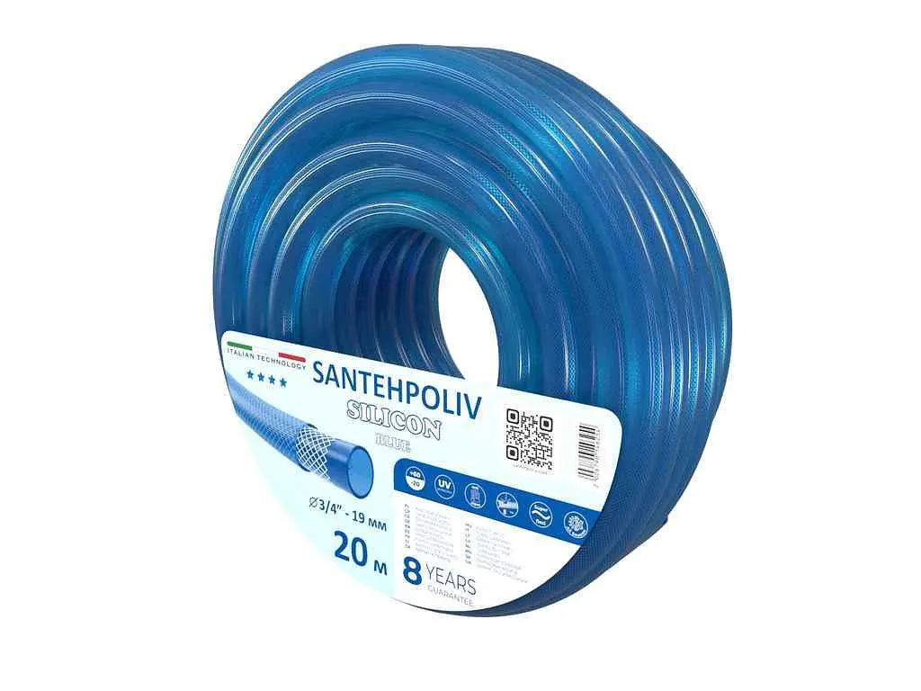 Шланг для поливу SANTEHPOLIV 3/4 20м SILICON BLUE (бухта) ПВХ