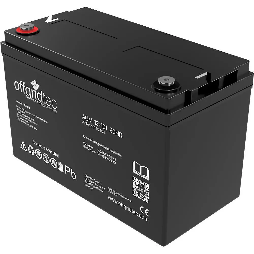 Акумулятор Offgridtec® AGM 101Ah 20HR 12V – Deep Cycle Solar Battery