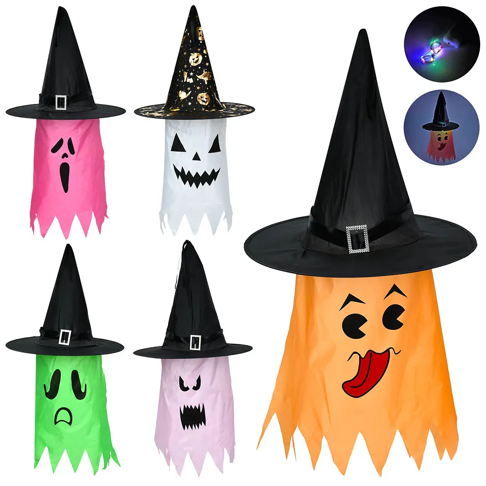 Аксесуари для свята капелюх накидка-привид світло Halloween в асортименті MK5759 - фото 2