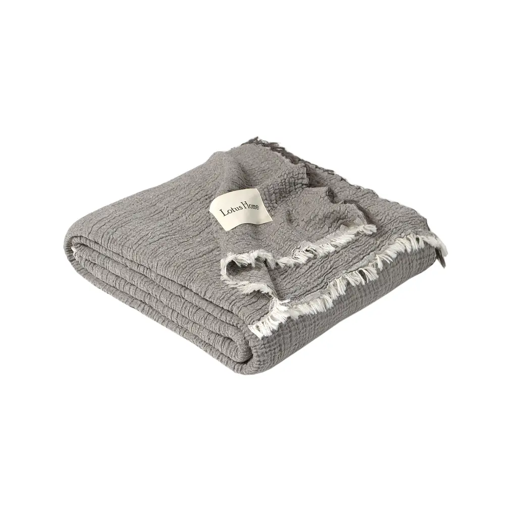 Покрывало Lotus Home - Larna muslin anthracite 200x220 - фото 3