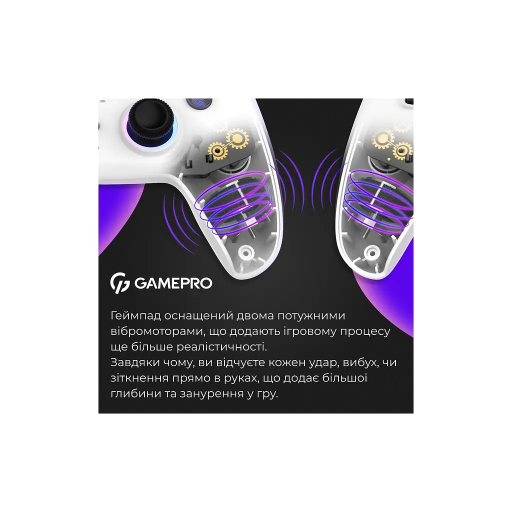 Геймпад GamePro GPS13W BT 5.3/USB/PC/iOS/Android/PS3/PS4 RGB White (GPS13W) - фото 12