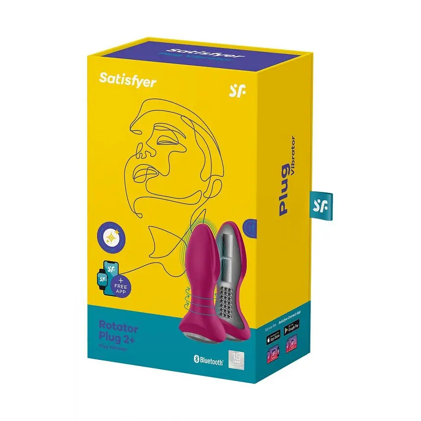 Satisfyer Rotator Plug 2+ - Анальна пробка з обертанням, 12.8х3.6 см, червоний - фото 9