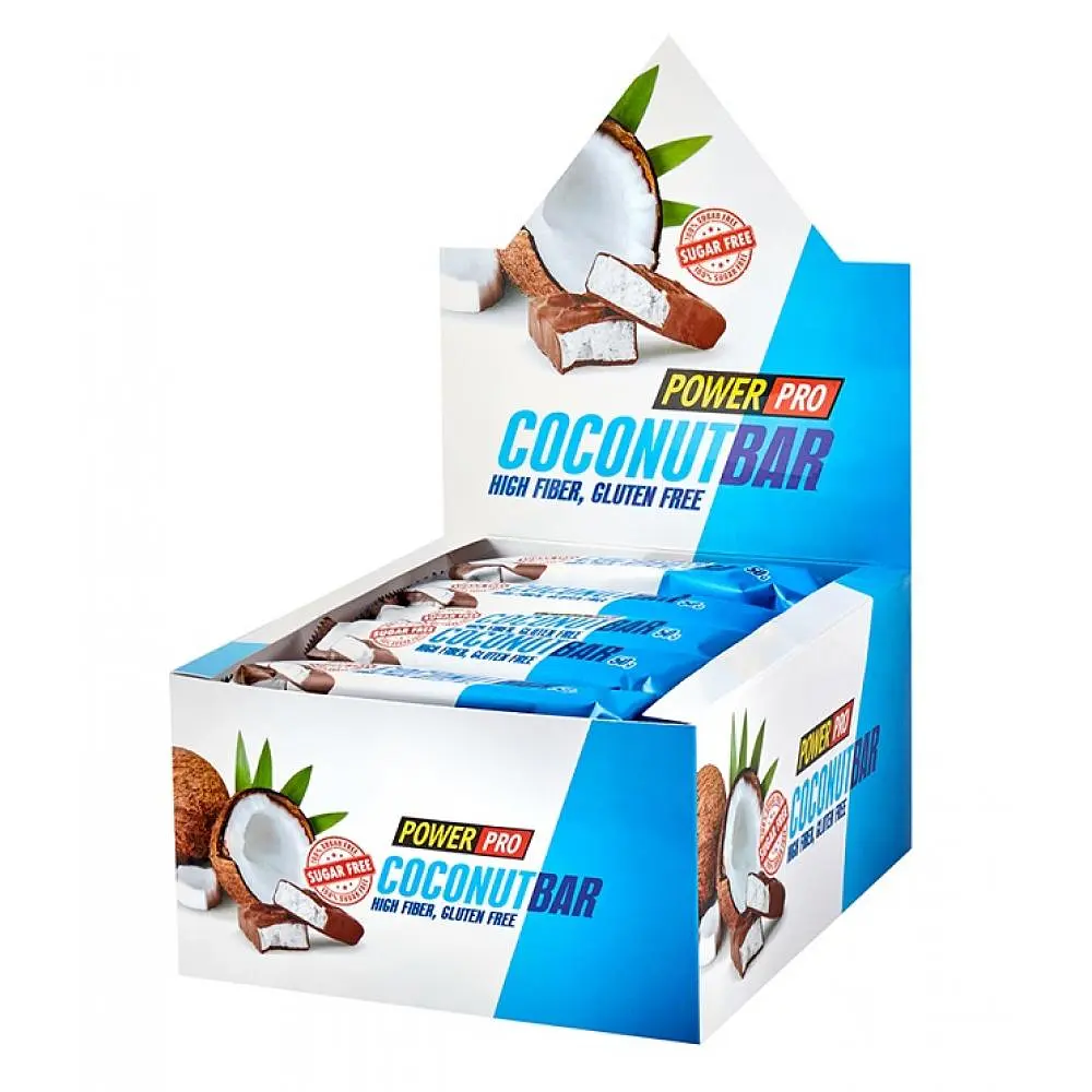 Кокосові батончики, Protein Bar — 20 × 50 г Coconut