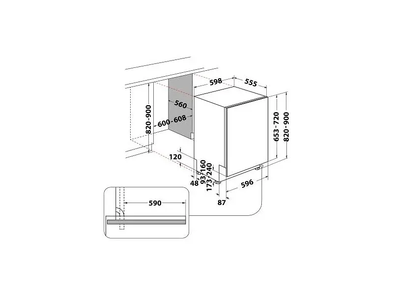 Вбудована посудомийна машина Whirlpool WIP 4T233 PFEG B - фото 2