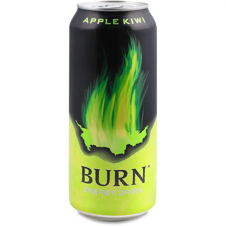 Напій енергетичний безалкогольний Burn Apple Kiwi з/б 0.5 л