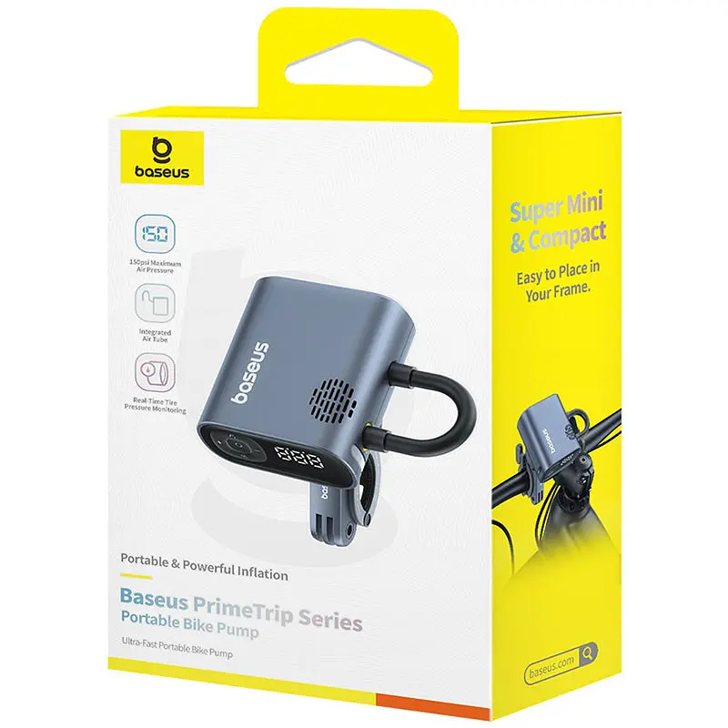 Портативний велосипедний насос PrimeTrip Series (C11169000121-00) Cosmic Black Baseus teh0029856 - фото 6
