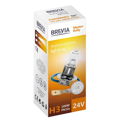 Галогенова лампа Brevia H3 24V 100W PK22s Master Rally CP (24030MRC) - фото 2