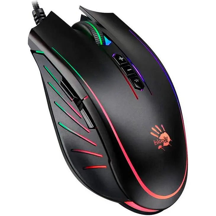 Миша Bloody Q81 Neon X'Glide Curve Black [101377] - фото 3